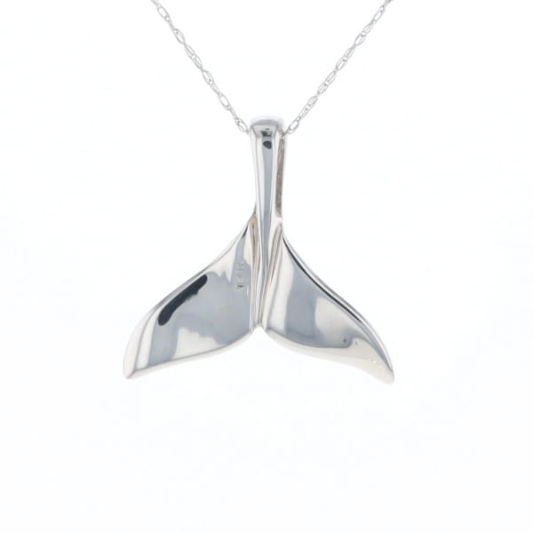 Whale Tail Pendant 14Kt Gold High Polish Realistically Designed