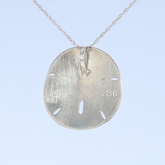 Opal Pendant Inlaid Realistic Sand Dollar Sea Life Design