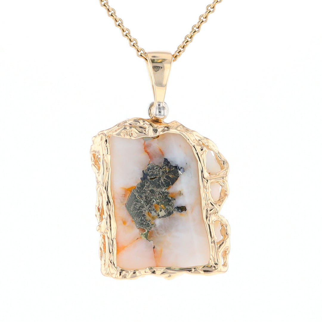 Gold Quartz Freeform Pendant - G3