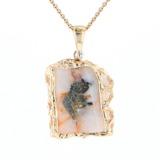 Gold Quartz Freeform Pendant - G3