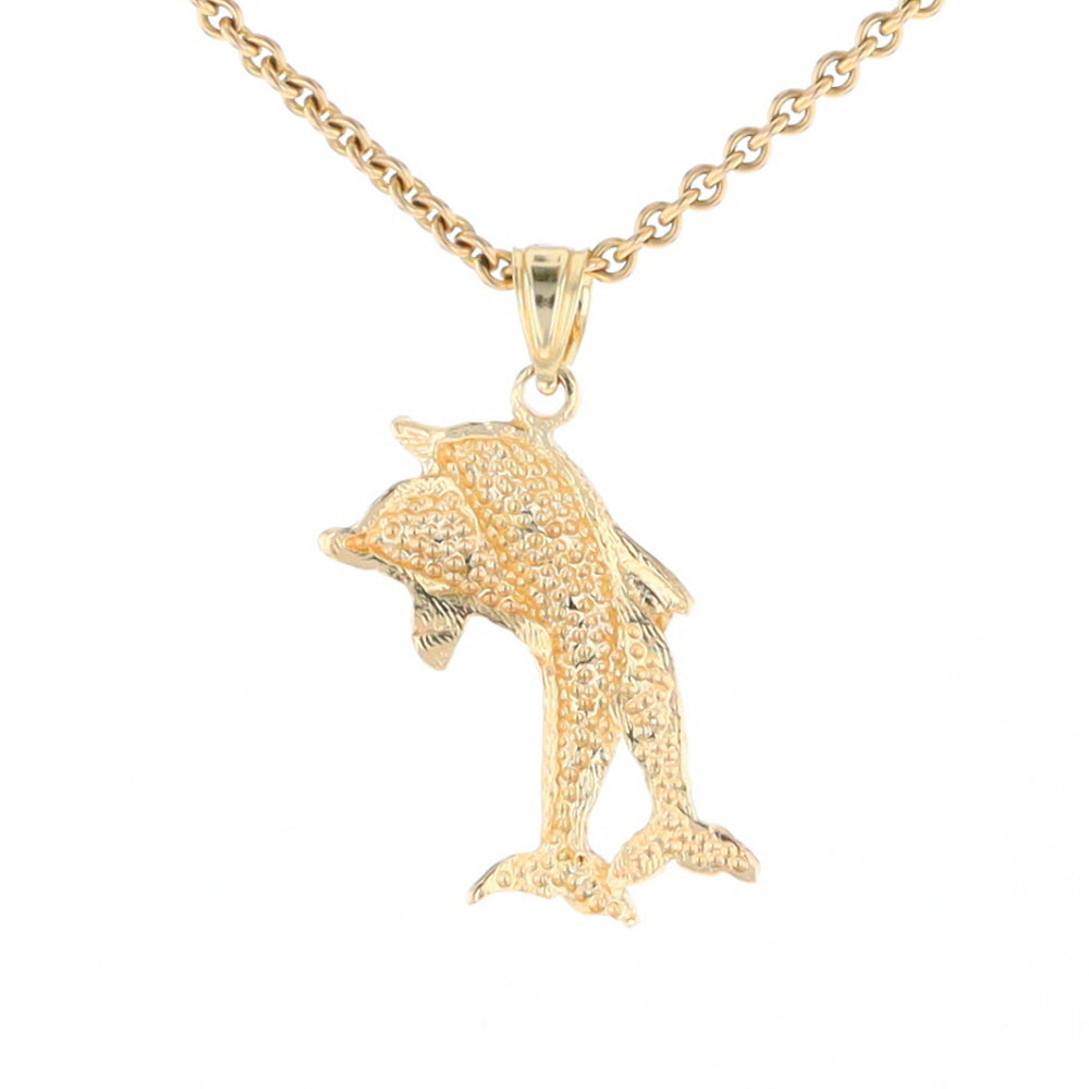 Textured Double Dolphin Pendant
