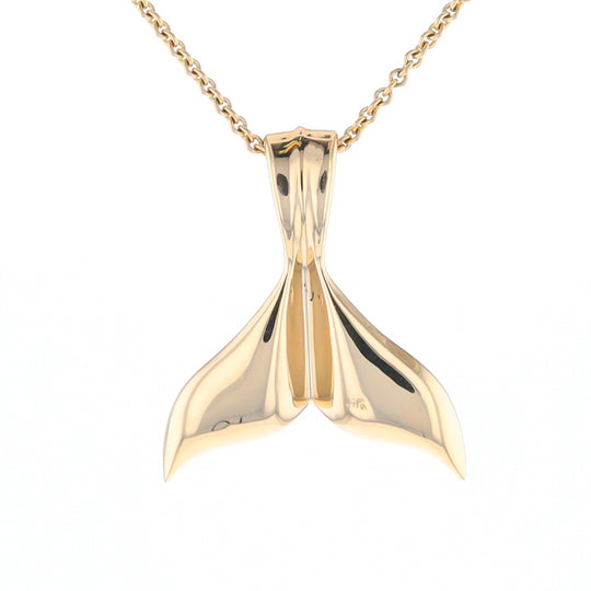 Whale Tail Necklaces Natural Gold Quartz and Nuggets Inlaid Pendant (G1)