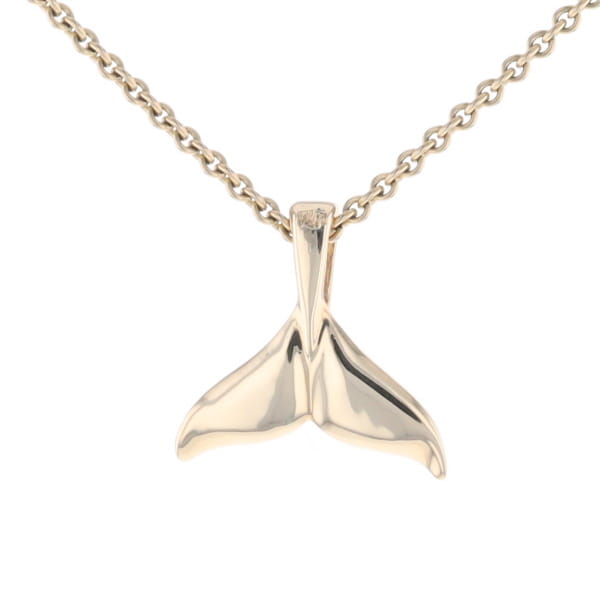 Whale Tail Necklaces Natural Gold Quartz and Nuggets Inlaid Pendant