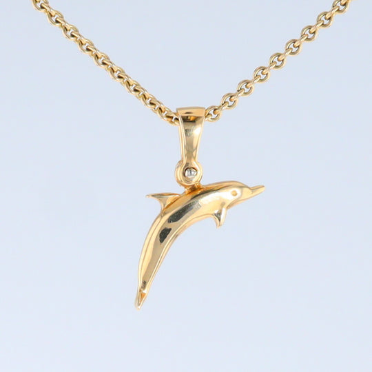Opal Pendant Inlaid Realistic Dolphin Sea Life Design