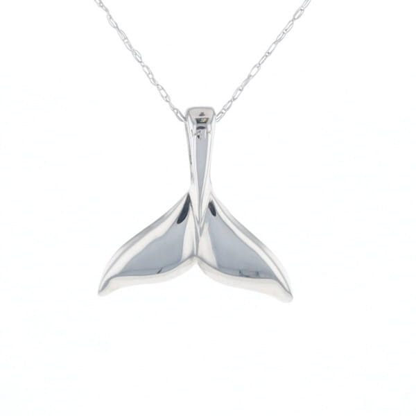 Whale Tail Pendant 14Kt Gold High Polish Realistically Designed