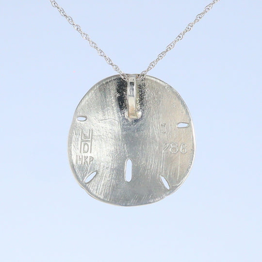 Opal Pendant Inlaid Realistic Sand Dollar Sea Life Design