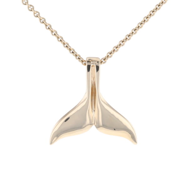 Whale Tail Necklaces Natural Gold Quartz and Nuggets Inlaid Pendant
