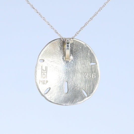 Opal Pendant Inlaid Realistic Sand Dollar Sea Life Design