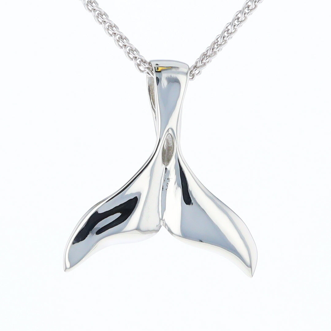 White Gold Whale Tail Pendant Natural Nuggets Inlaid Sea Life Pendant