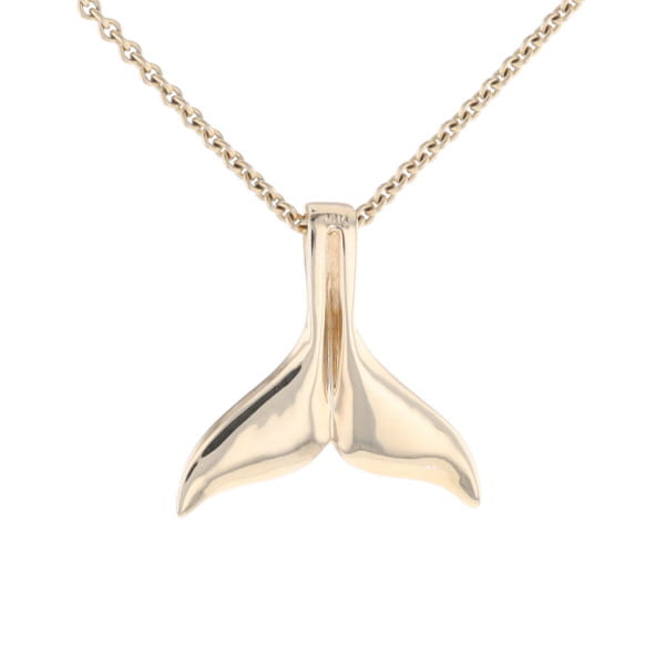 Whale Tail Necklaces Natural Gold Quartz and Nuggets Inlaid Pendant