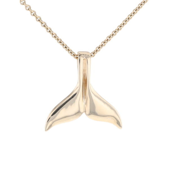 Whale Tail Necklaces Natural Gold Quartz and Nuggets Inlaid Pendant