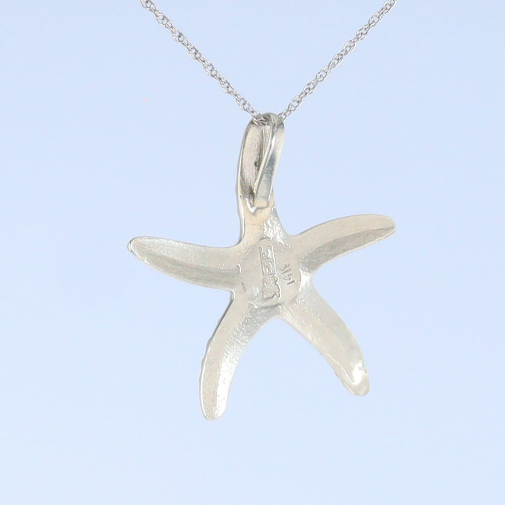 Opal Pendant Inlaid Realistic Star Fish Sea Life Design