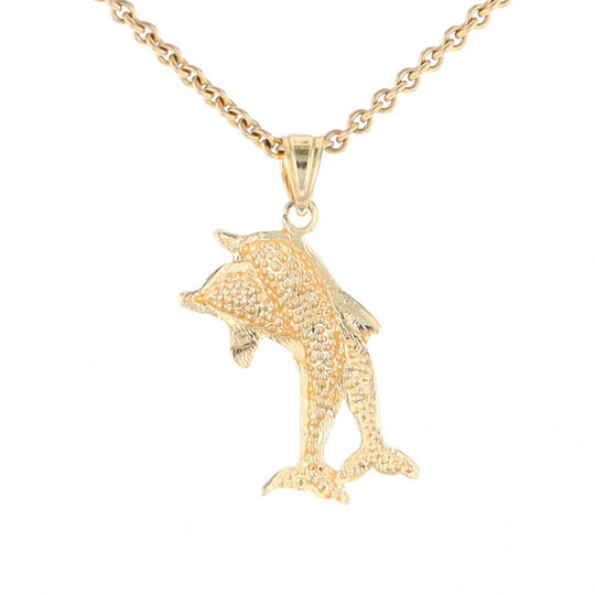 Textured Double Dolphin Pendant
