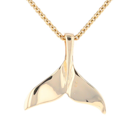 Whale Tail Pendant 14Kt Gold High Polish Realistically Designed