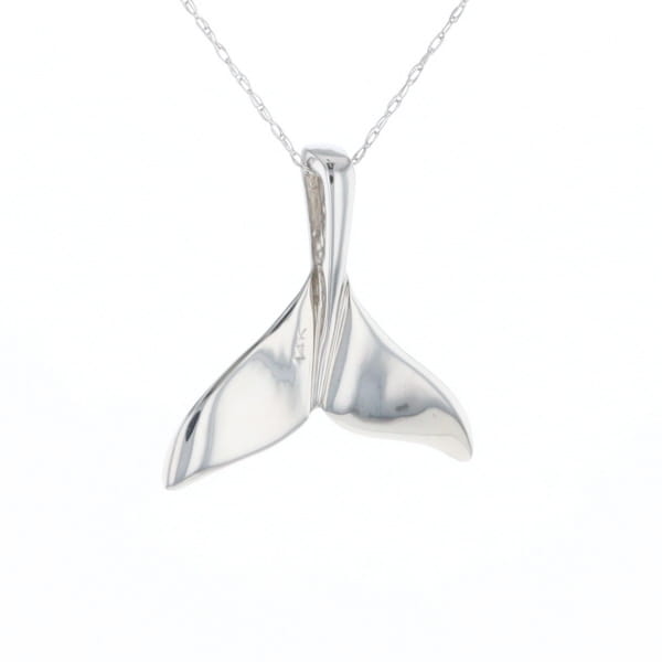 Whale Tail Pendant 14Kt Gold High Polish Realistically Designed