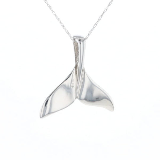 Whale Tail Pendant 14Kt Gold High Polish Realistically Designed