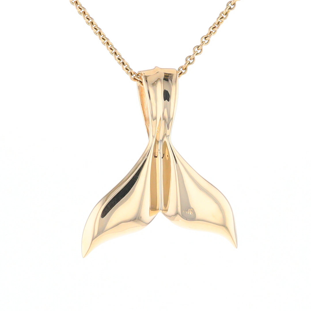 Whale Tail Necklaces Natural Gold Quartz and Nuggets Inlaid Pendant (G1)