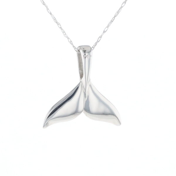Whale Tail Pendant 14Kt Gold High Polish Realistically Designed