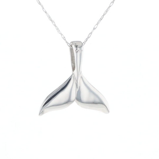 Whale Tail Pendant 14Kt Gold High Polish Realistically Designed