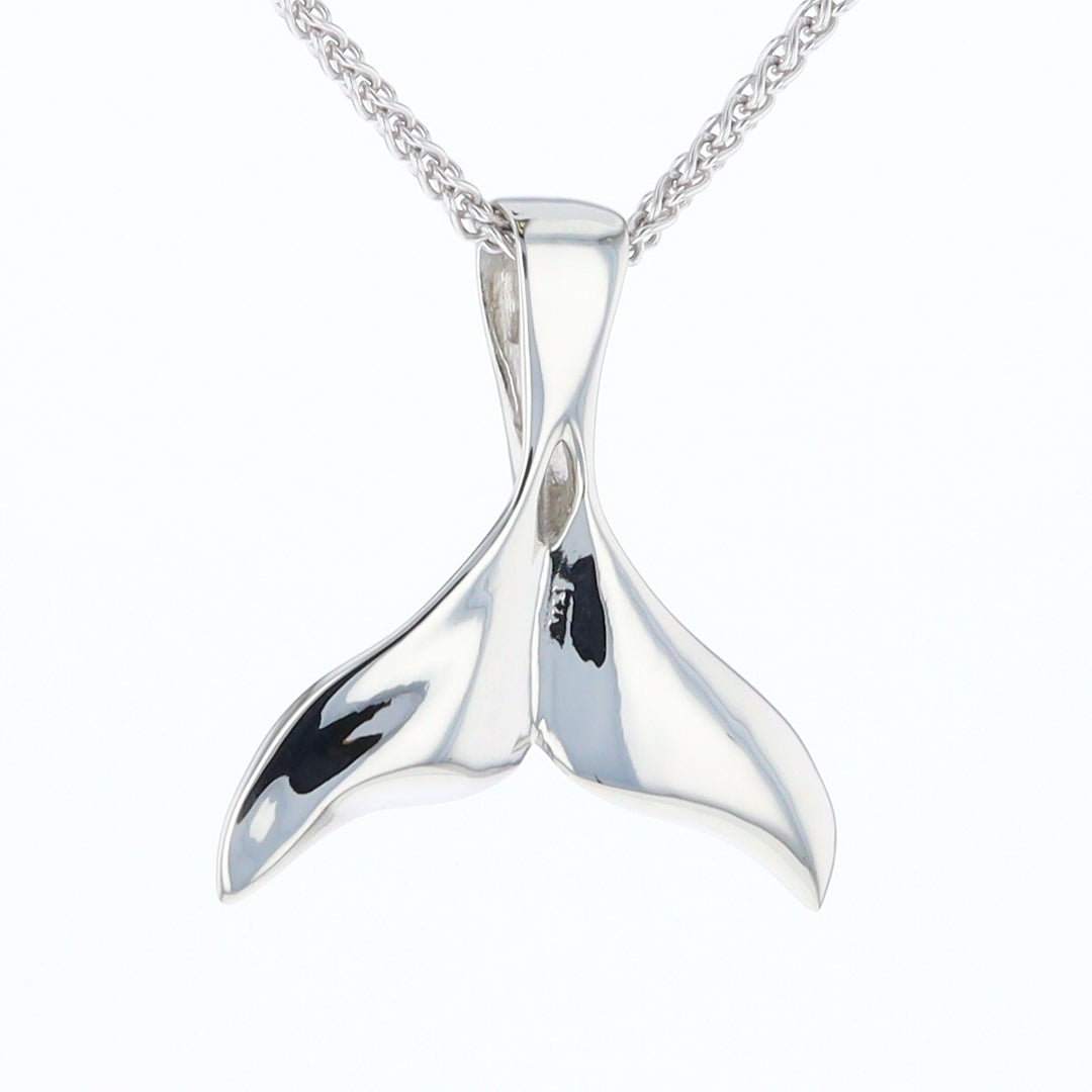 White Gold Whale Tail Pendant Natural Nuggets Inlaid Sea Life Pendant