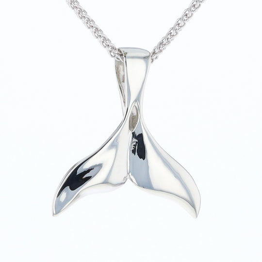 White Gold Whale Tail Pendant Natural Nuggets Inlaid Sea Life Pendant