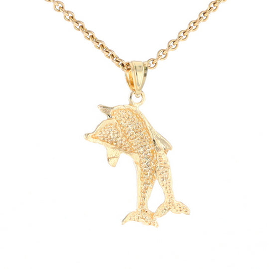 Textured Double Dolphin Pendant