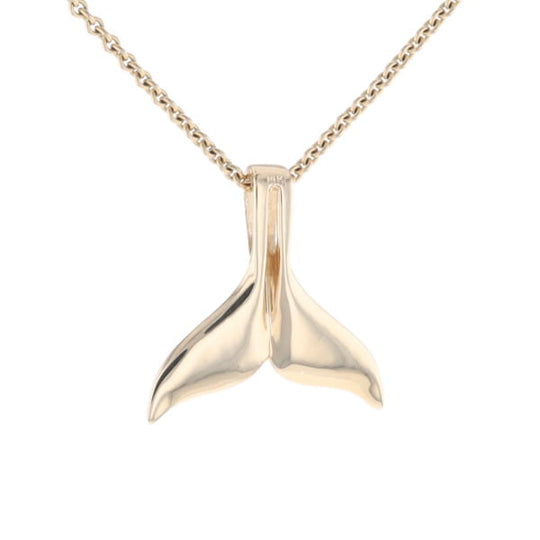 Whale Tail Necklaces Natural Gold Quartz and Nuggets Inlaid Pendant