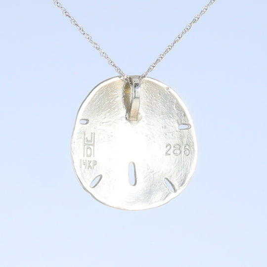 Opal Pendant Inlaid Realistic Sand Dollar Sea Life Design