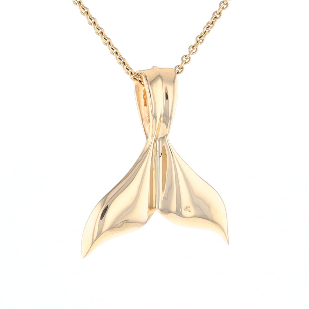 Whale Tail Necklaces Natural Gold Quartz and Nuggets Inlaid Pendant (G1)