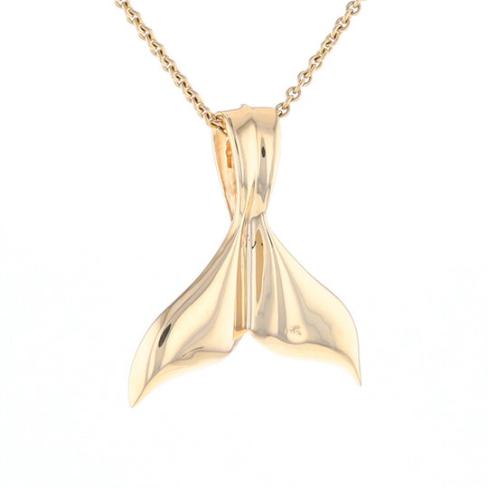 Whale Tail Necklaces Natural Gold Quartz and Nuggets Inlaid Pendant (G1)