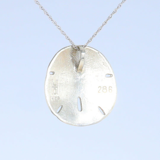 Opal Pendant Inlaid Realistic Sand Dollar Sea Life Design