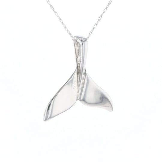Whale Tail Pendant 14Kt Gold High Polish Realistically Designed