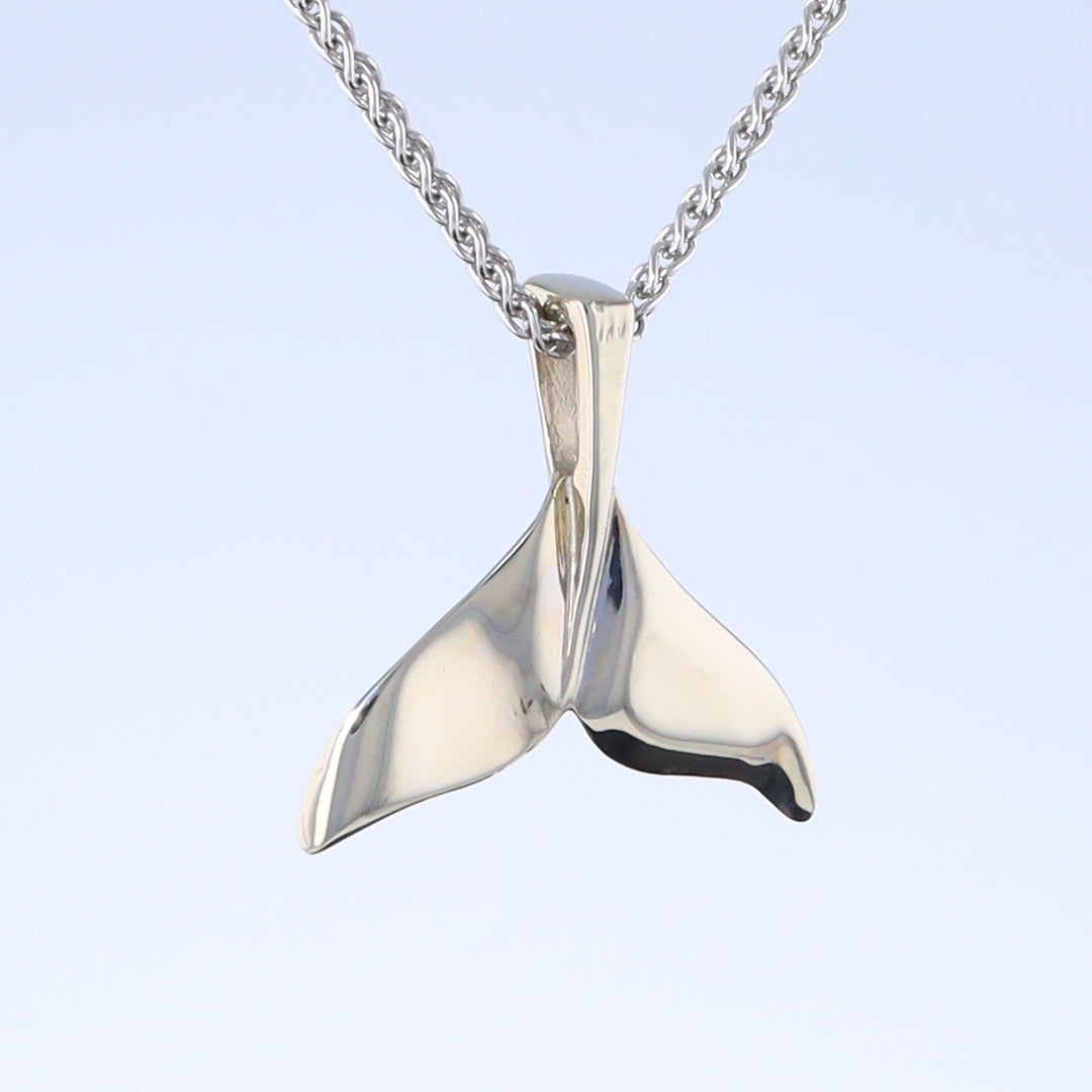 Whale Tail Pendant Natural Opal Single Sided Inlaid Sea Life Pendant