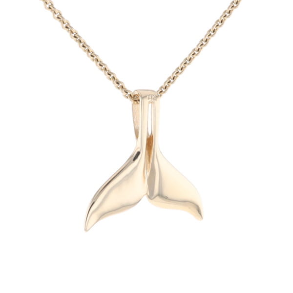Whale Tail Necklaces Natural Gold Quartz and Nuggets Inlaid Pendant