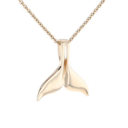 Whale Tail Necklaces Natural Gold Quartz and Nuggets Inlaid Pendant