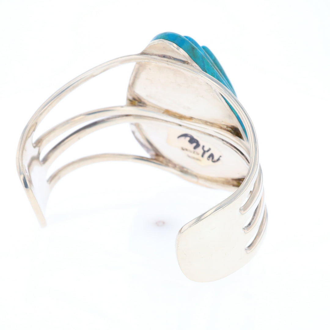 3-Layer Turquoise Raindrop Sterling Silver Cuff