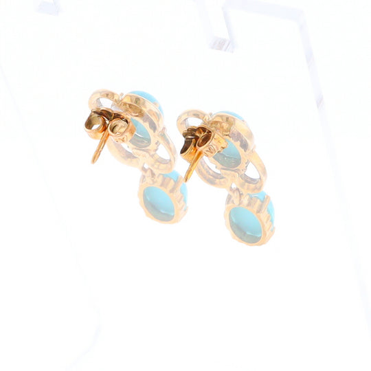 Vintage Oval Turquoise Swirl Earrings