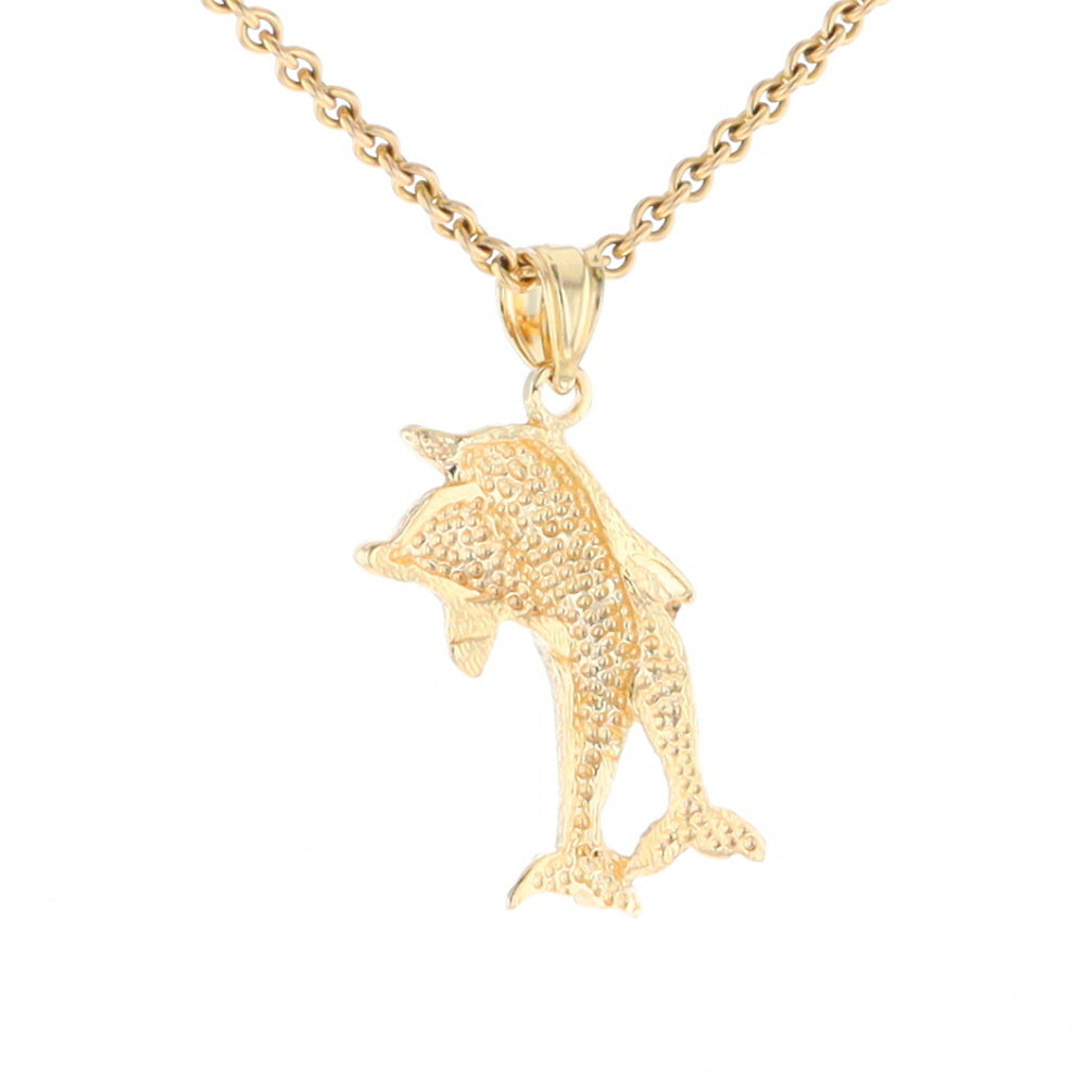 Textured Double Dolphin Pendant