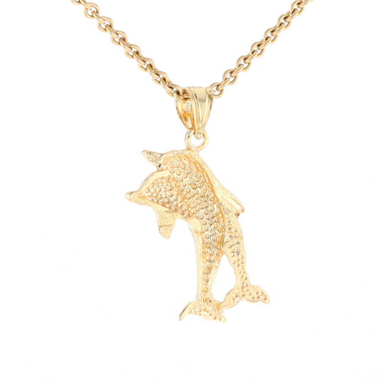 Textured Double Dolphin Pendant