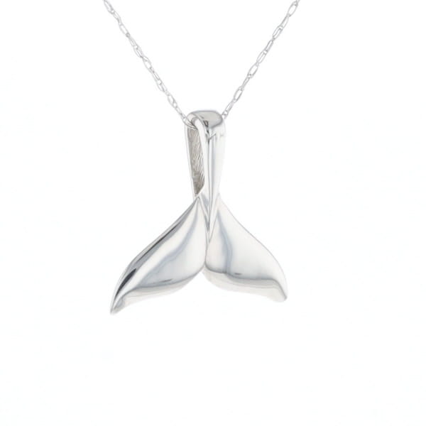 Whale Tail Pendant 14Kt Gold High Polish Realistically Designed