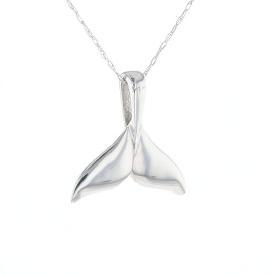 Whale Tail Pendant 14Kt Gold High Polish Realistically Designed