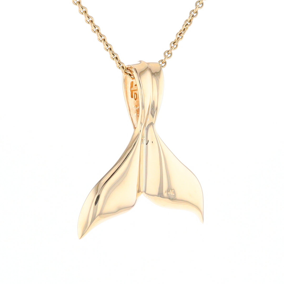 Whale Tail Necklaces Natural Gold Quartz and Nuggets Inlaid Pendant (G1)