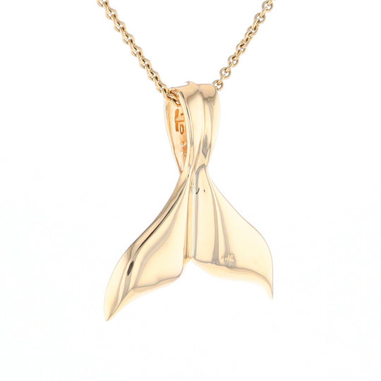 Whale Tail Necklaces Natural Gold Quartz and Nuggets Inlaid Pendant (G1)