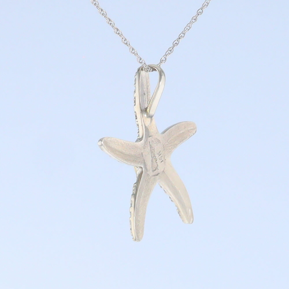 Opal Pendant Inlaid Realistic Star Fish Sea Life Design