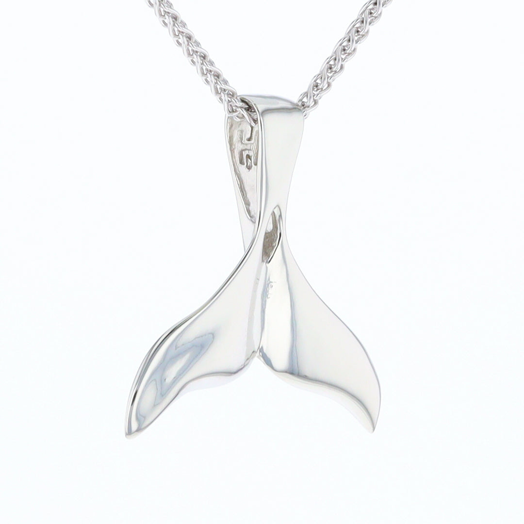 White Gold Whale Tail Pendant Natural Nuggets Inlaid Sea Life Pendant