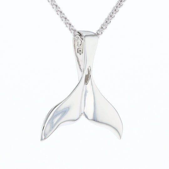 White Gold Whale Tail Pendant Natural Nuggets Inlaid Sea Life Pendant
