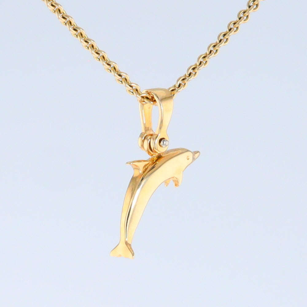 Opal Pendant Inlaid Realistic Dolphin Sea Life Design