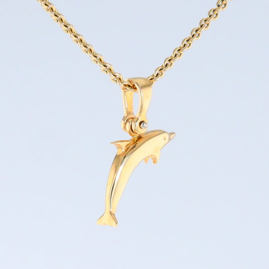Opal Pendant Inlaid Realistic Dolphin Sea Life Design