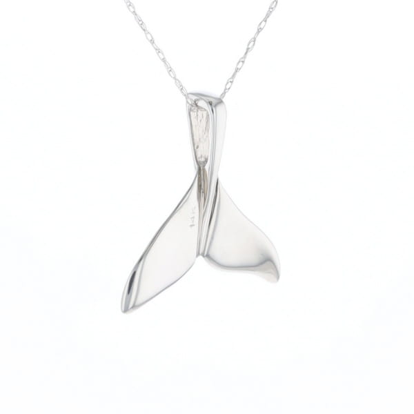 Whale Tail Pendant 14Kt Gold High Polish Realistically Designed