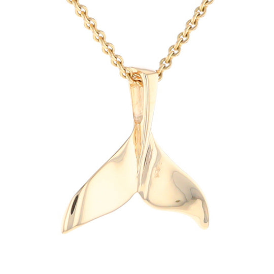 Whale Tail Pendant 14Kt Gold High Polish Realistically Designed